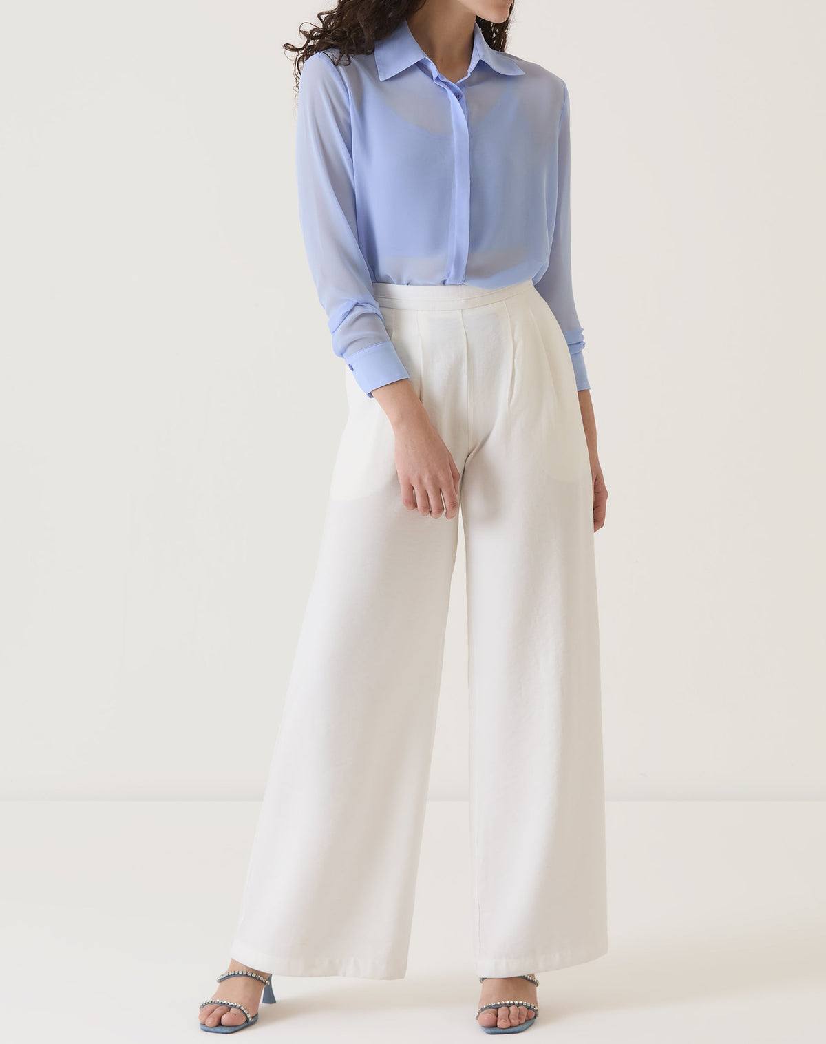 CAMISA MANGA LONGA COM TRANSPARÊNCIA - AZUL