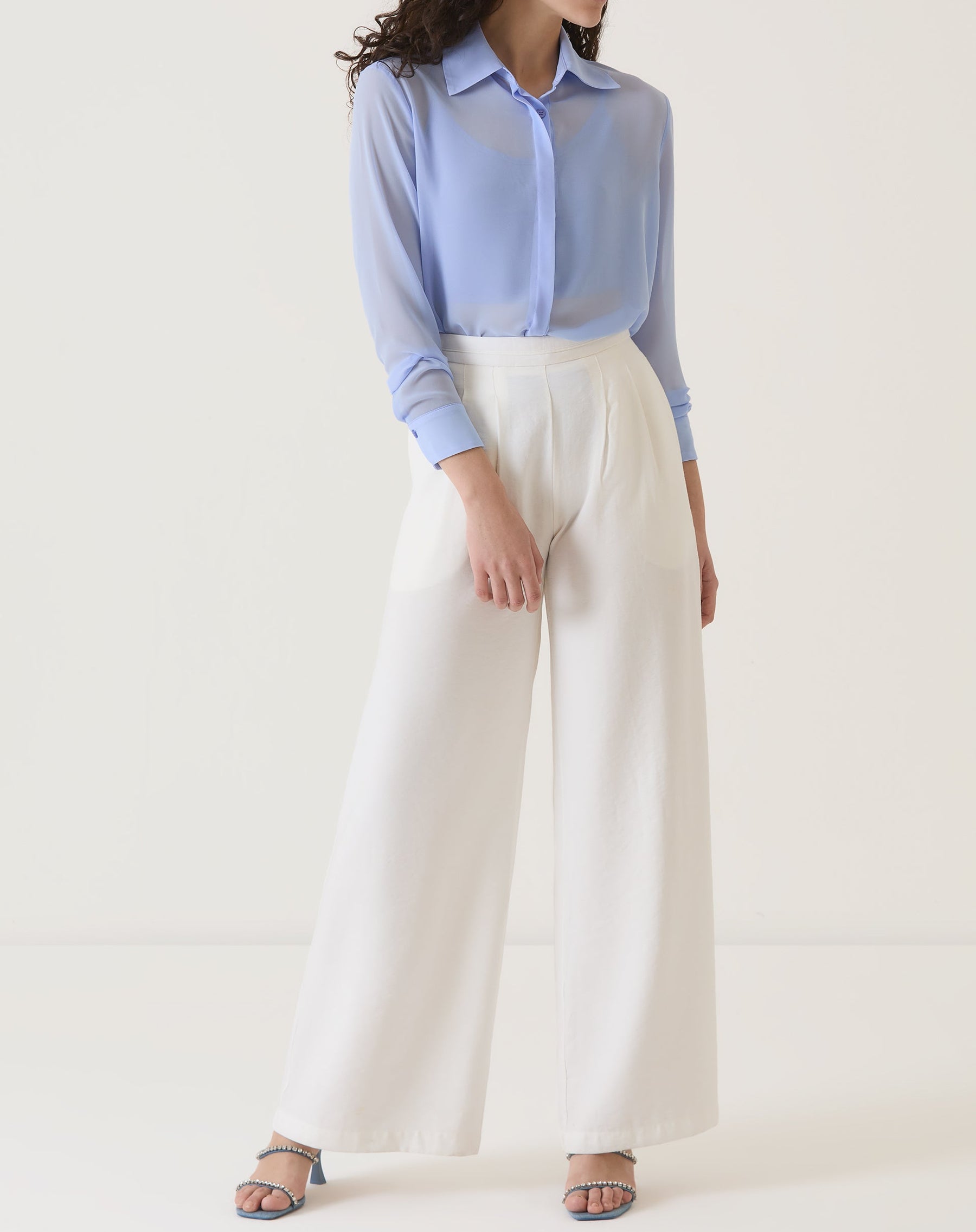 CAMISA MANGA LONGA COM TRANSPARÊNCIA - AZUL