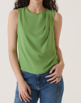 BLUSA SEM MANGAS DE CREPE - VERDE