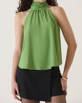 BLUSA FRENTE ÚNICA COM TRANSPARÊNCIA - VERDE