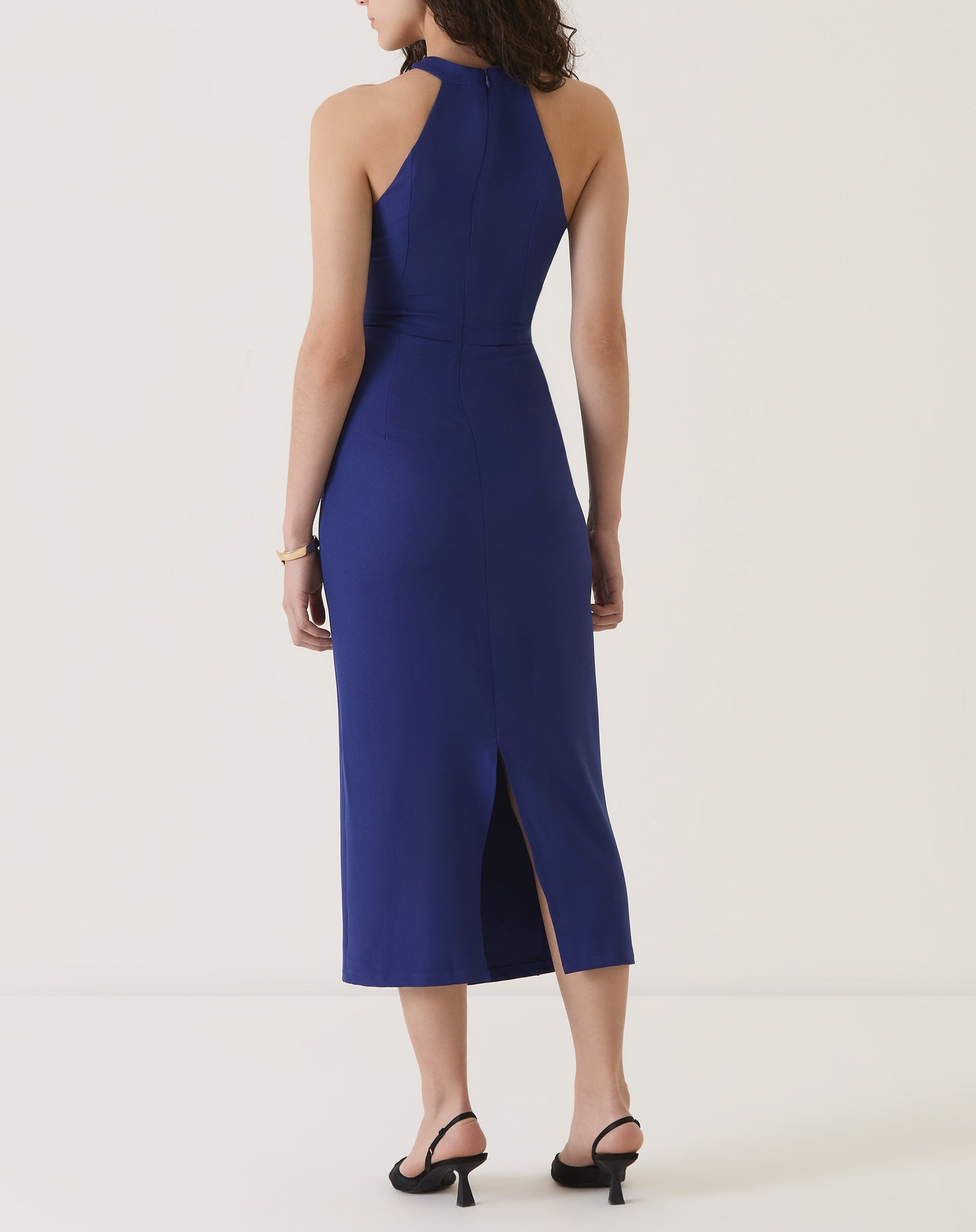 VESTIDO ALÇAS TRANSPASSADAS DE ALFAIATARIA - AZUL