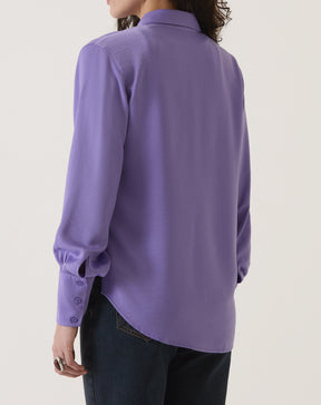 CAMISA MANGA LONGA DE CETIM - ROXO