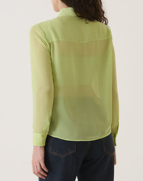 CAMISA MANGA LONGA COM TRANSPARÊNCIA - VERDE