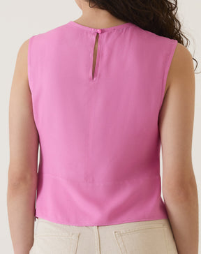 BLUSA COM PREGAS DE VISCOSE - ROSA