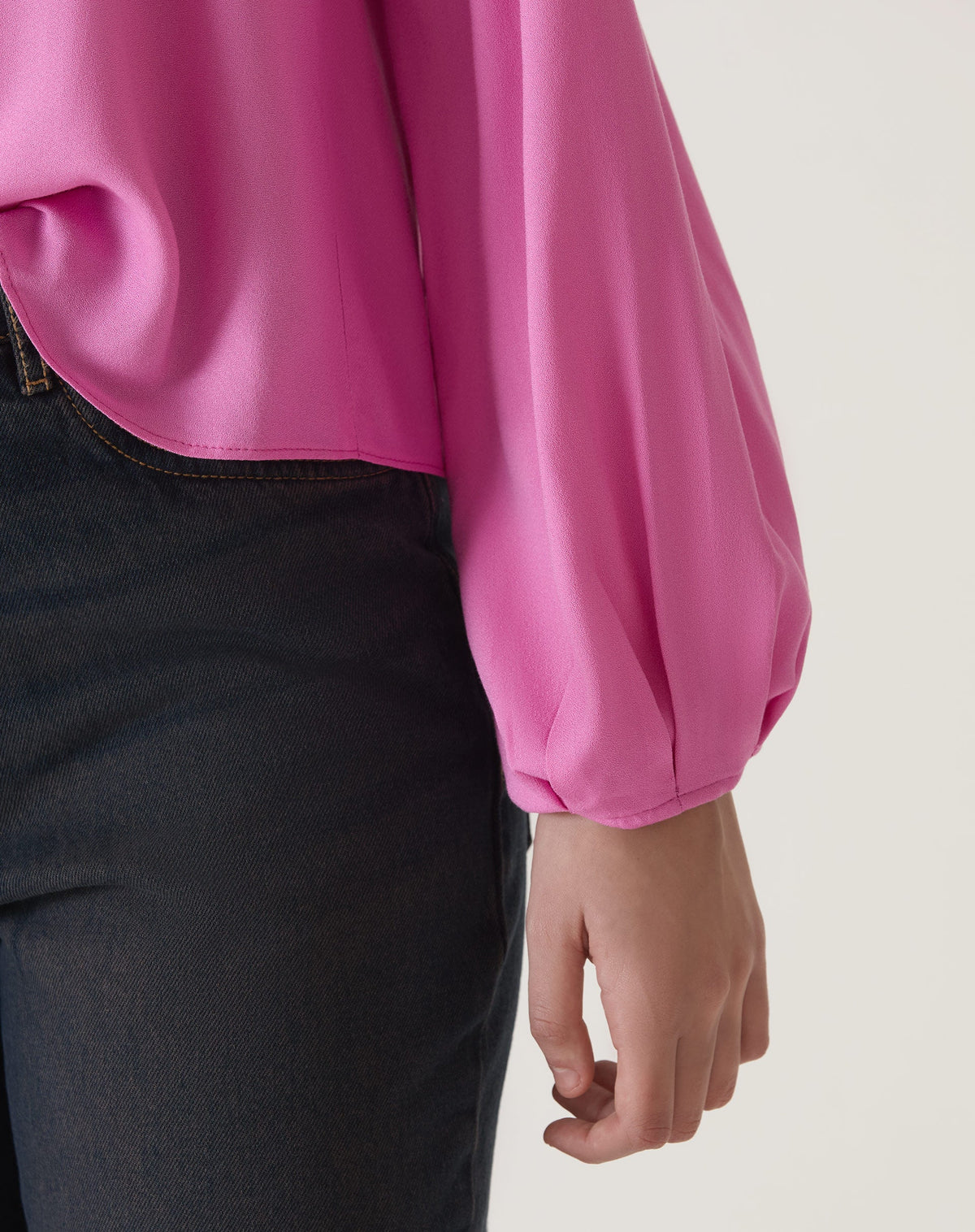 BLUSA MANGA LONGA DECOTE V - ROSA