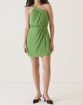 VESTIDO CURTO ASSIMÉTRICO - VERDE