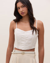 TOP DE ALCINHAS ESTRUTURADO - AREIA